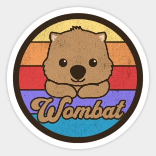 Retro Sunset Wombat Sticker